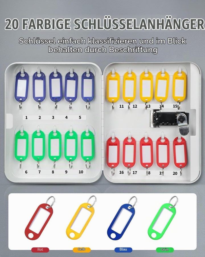 Uniclife 20 Position Schlüssel Kabinett mit Kombination Lock Resettable White Digital Security Stora