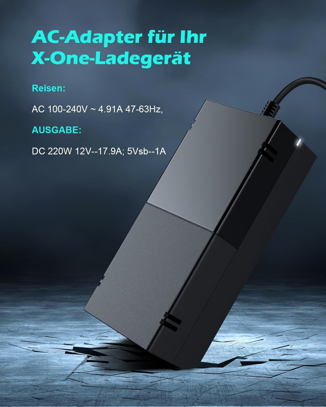 Xbox One Netzteil für Xbox One Konsolen Adapter Ladegerät mit EU Ladekable onsole Ersatz Kit Netztei