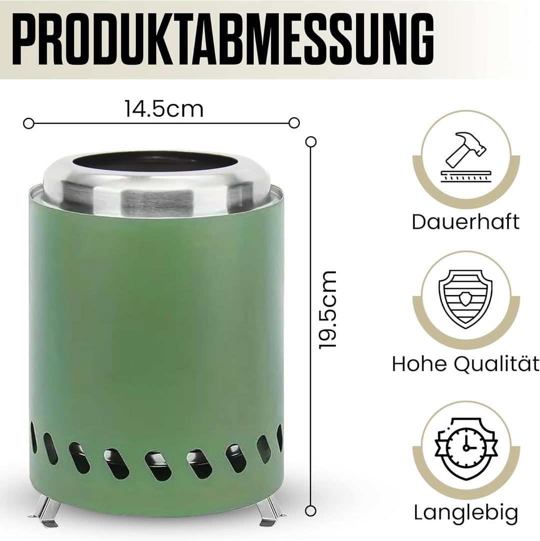 Tischfeuerstelle mit Ständer, Mini-Feuerstelle aus Edelstahl, Deko für Garten,Terrasse und Balkon,Fü