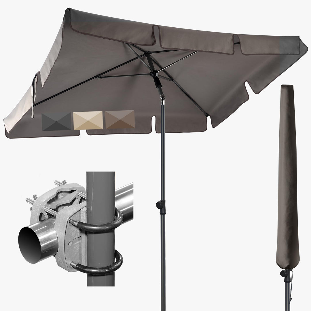 4smile Sonnenschirm Balkon SunnyShade Plus, Sonnnenschutz Balkon SET 3-in-1, Anthrazit - UV50+ Sonne