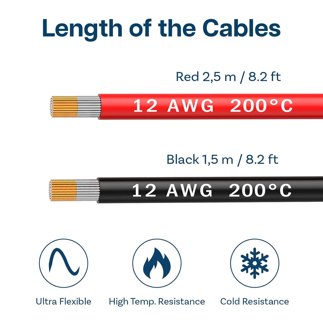 MMOBIEL 12 AWG Silikon Elektronik Kabel - 12 Gauge (3,31mm²) Verzinnte Kupferkabel - 2 Separate Kabe