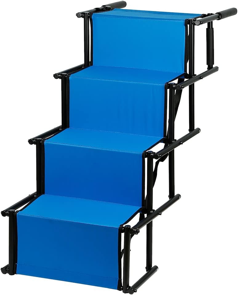 Premium Hundetreppe - Hund-Einstiegshilfe gelenkschonend | Hunderampe klappbar Klapprampe für grosse