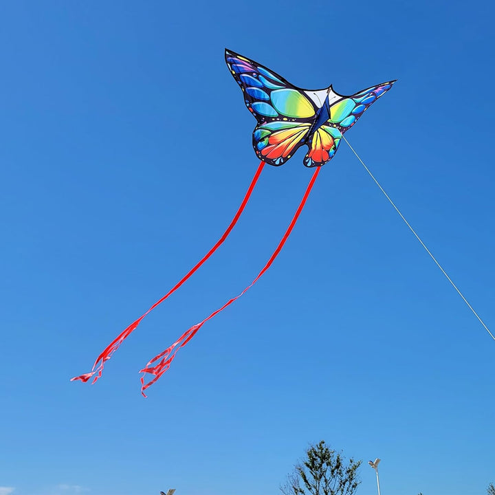 Simxkai Drachen für Kinder und Erwachsene, einfach zu fliegen, grosser Drachen für Anfänger 2 Blauer