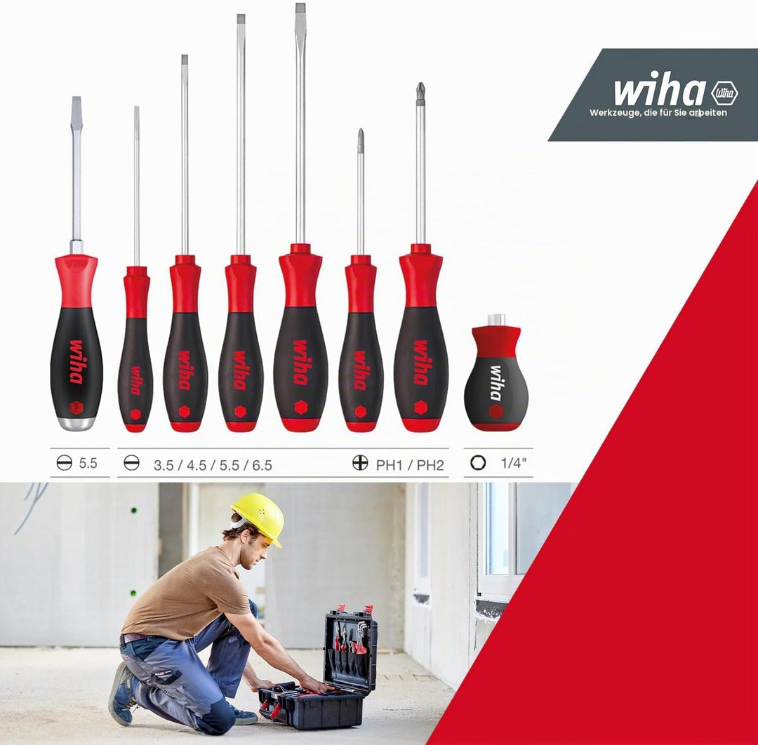 Wiha Lehrlingskoffer Set 36-teilig Basic L mechanic I Werkzeugkoffer gefüllt I Werkzeug Set für Prof