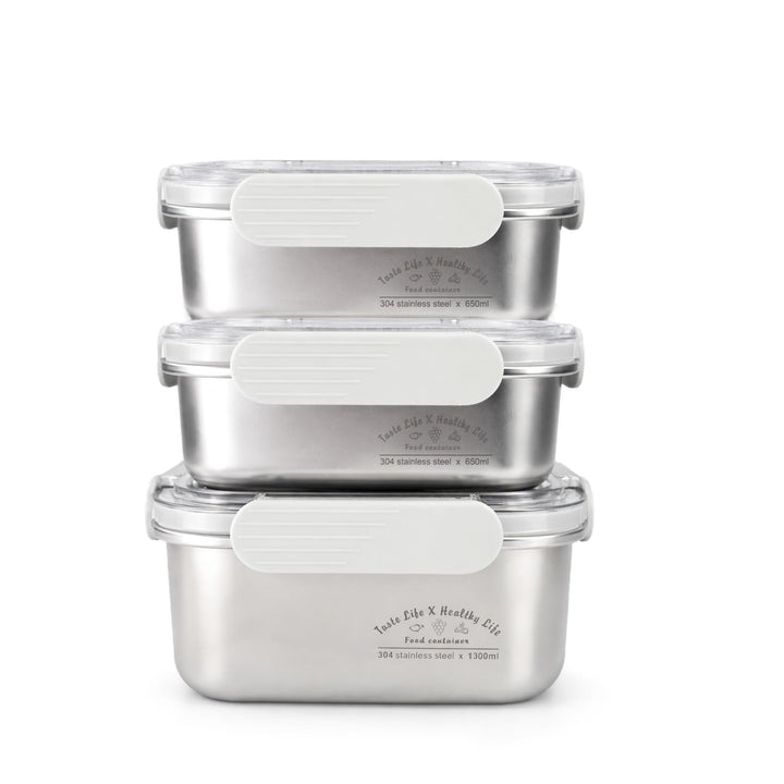 FOLAI 3er Pack 304-Stahl Box Bento Lunch Box Edelstahl Leakproof Lunchbox für Picknick, Schule, Arbe