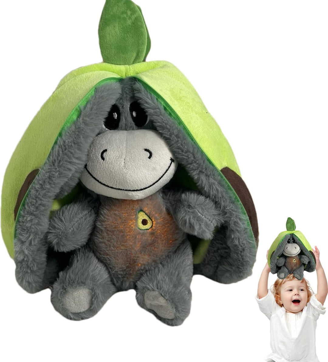 Atmendes Eselspielzeug,Atmendes Stofftier,Fruchtesel-Plüschtiere -Beruhigendes Kuscheltier-Plüschtie