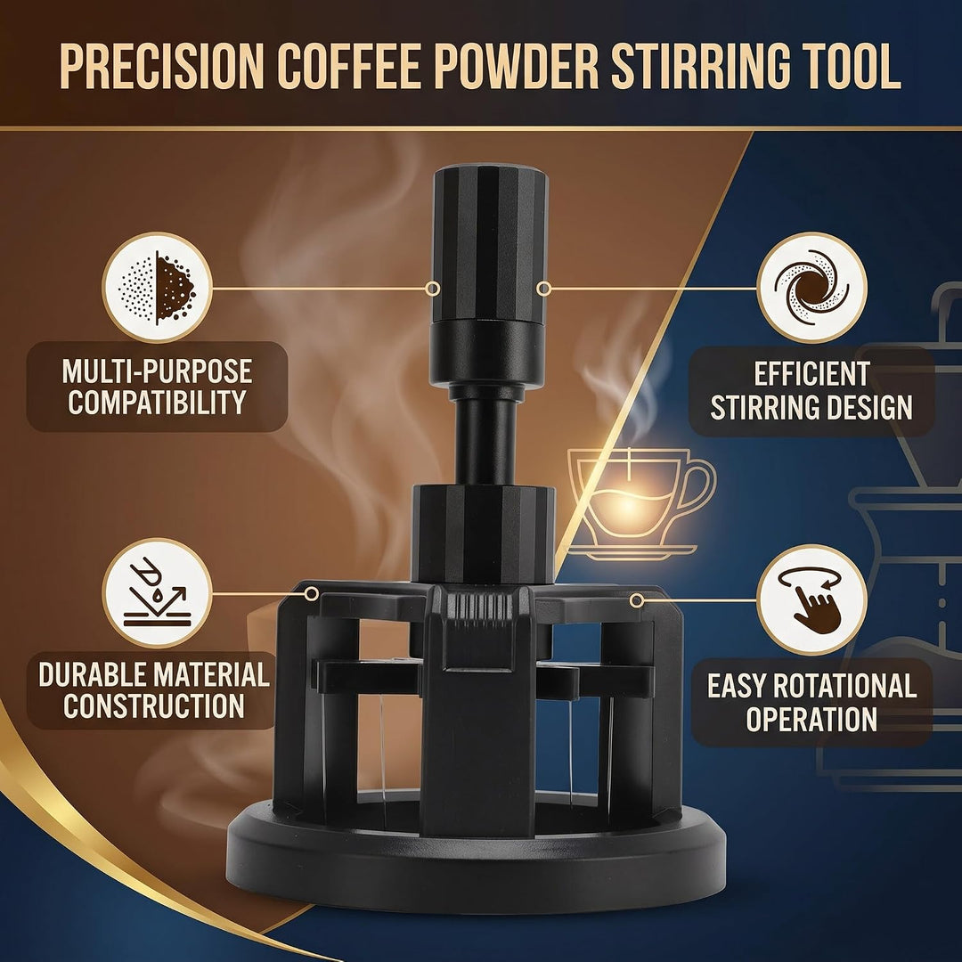 WDT Tool, Rührer-Verteilungswerkzeug, Verstellbare Nadelhöhe, Aluminiumlegierung, Edelstahl, Kaffeev
