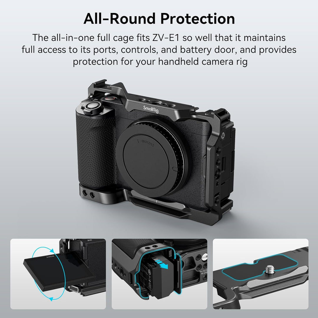 SMALLRIG ZV-E1 Cage Käfig für Sony ZV-E1, vollständiger Kamerakäfig für Sony Alpha ZV-E1, integriert