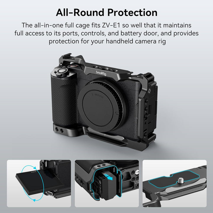 SMALLRIG ZV-E1 Cage Käfig für Sony ZV-E1, vollständiger Kamerakäfig für Sony Alpha ZV-E1, integriert
