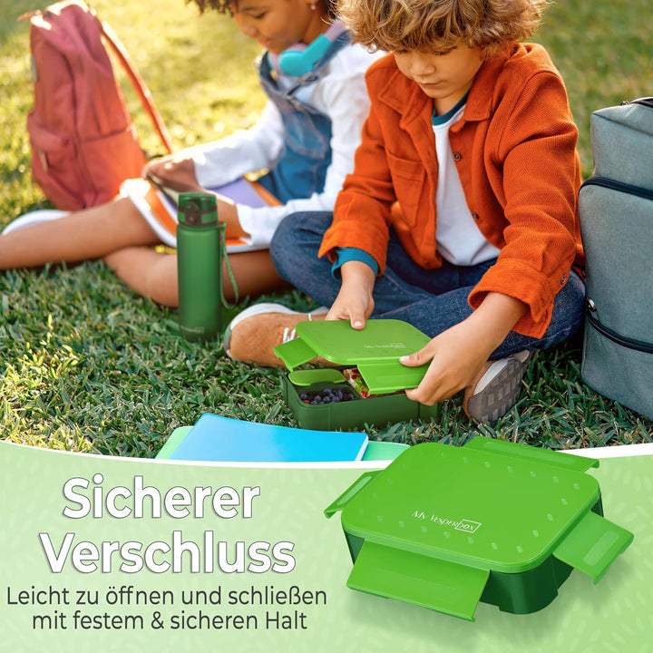 My Vesperbox - Mini Lite Set – Bento Box &amp; Trinkflasche 500ml – Lunchbox mit variablen Fächern – Bro
