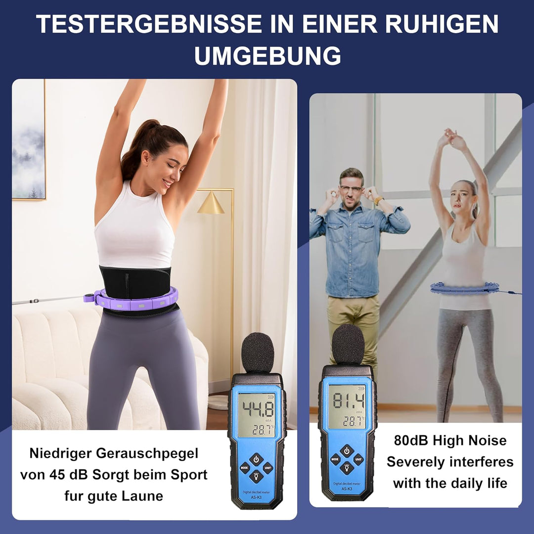 Smart Hoop Reifen Erwachsene und Anfänger, Hullahub Reifen zum Abnehmen，Smart Hoop Leise Fitness Hoo