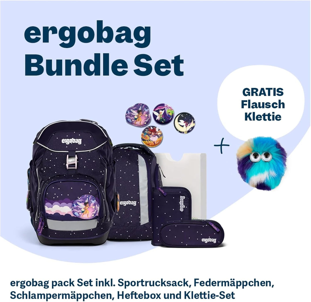 ergobag Schulranzen-Set Pack Set Bundle SternguckBär - Lila Sternguckbär - Lila Einheitsgrösse, Ster