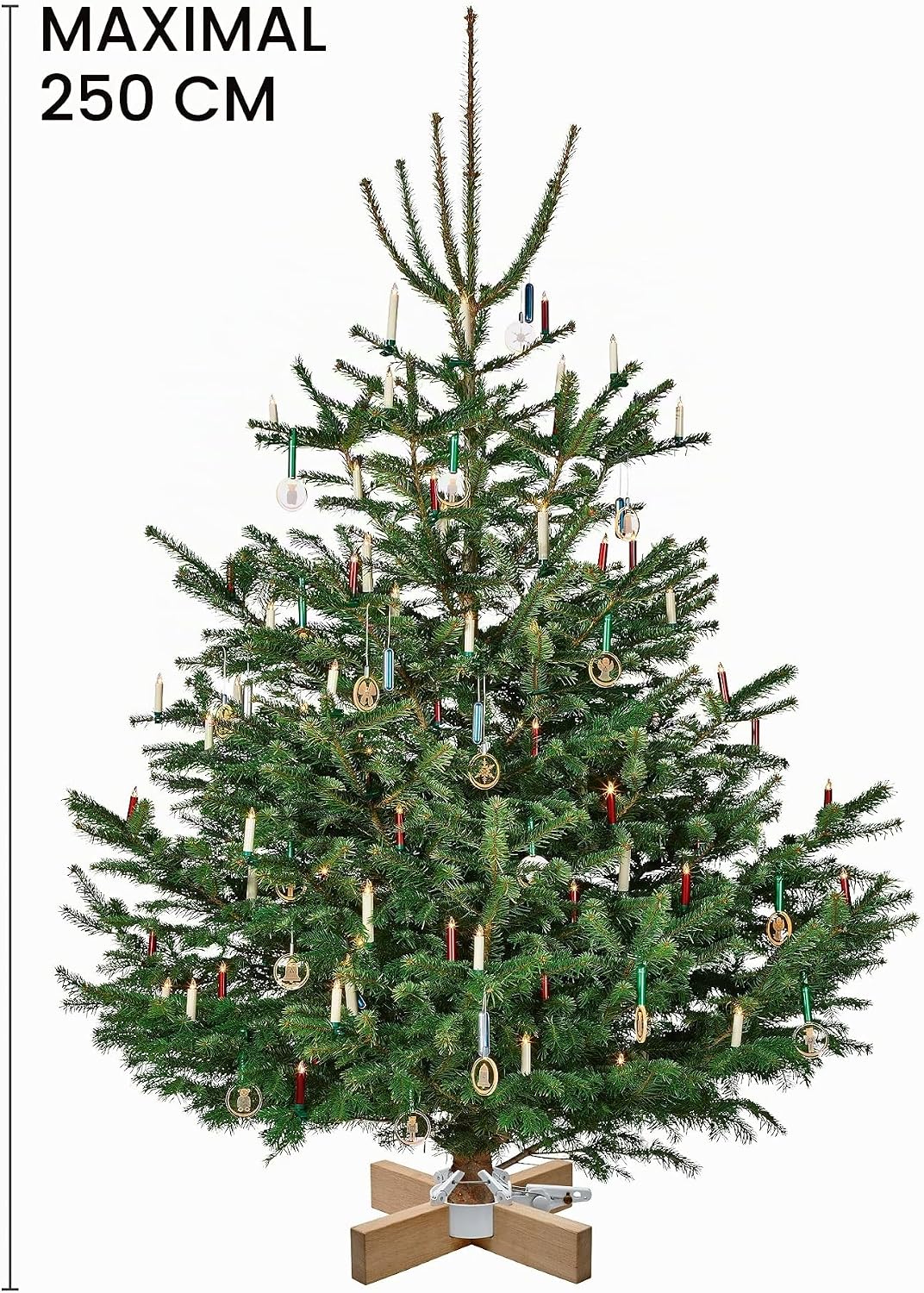 KRINNER Design Weihnachtsbaum Christbaumständer Kopenhagen Eiche/weiss inkl. Fusspedal-und Einseilte