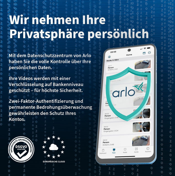 Arlo Ultra 3 Überwachungskamera Aussen WLAN, Kabellos, 4K UHD, KI-Erkennung, Auto-Tracking, Farb-Nac