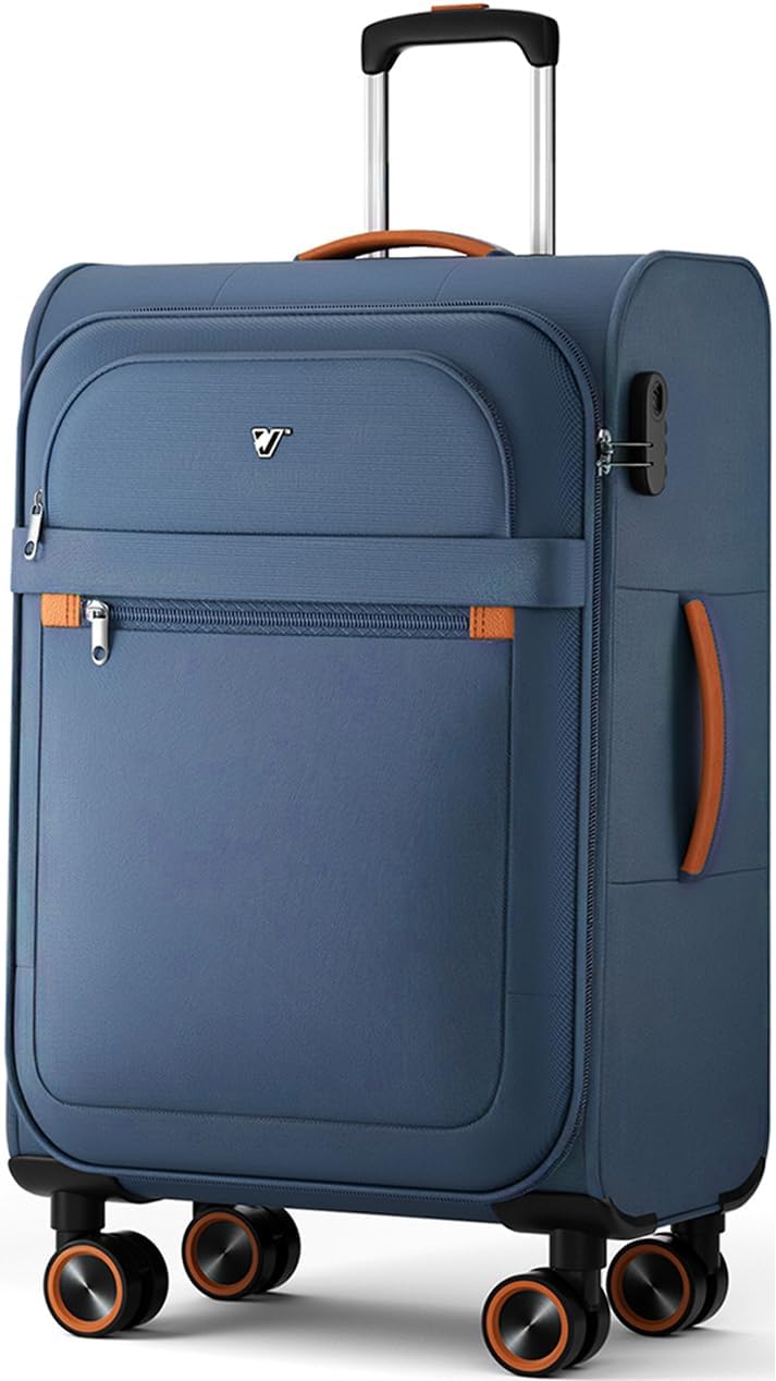 Stoff Koffer Set 3-teilig - Weichschalen Koffer Trolley - Reisekoffer mit 4 Rollen & Zahlenschloss -