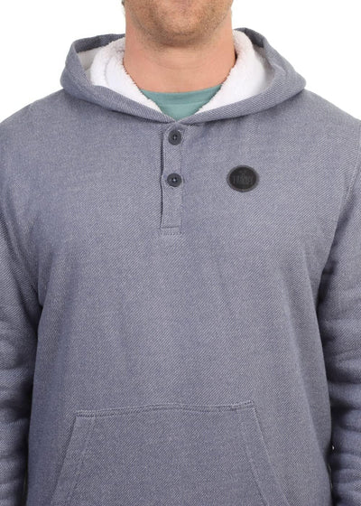 Hurley Herren M Modern Surf Poncho Sherpa Ls H T-Shirt M Blau (Diffused Blue), M Blau (Diffused Blue