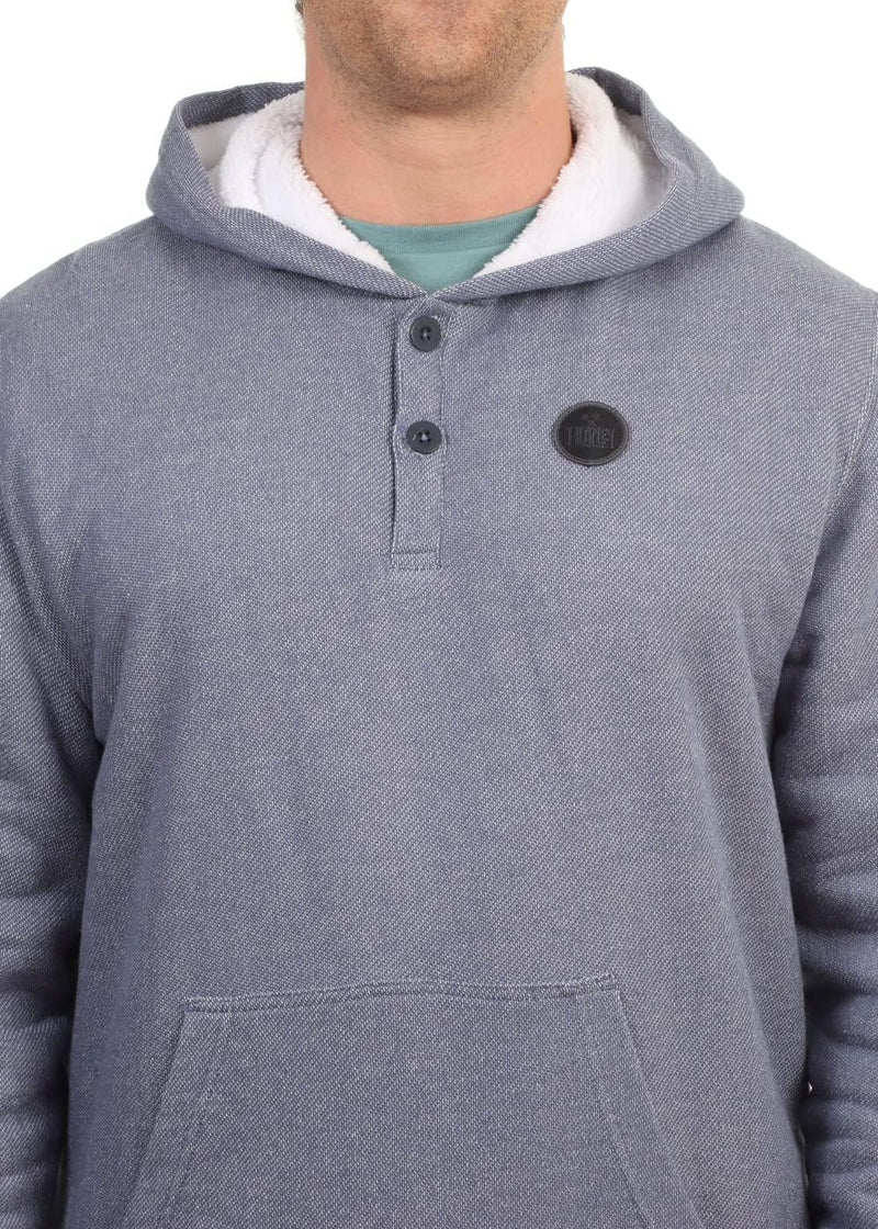Hurley Herren M Modern Surf Poncho Sherpa Ls H T-Shirt M Blau (Diffused Blue), M Blau (Diffused Blue