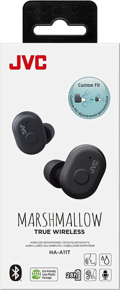 JVC HA-A11T True Wireless In-Ear-Kopfhörer, Schwarz, Schwarz