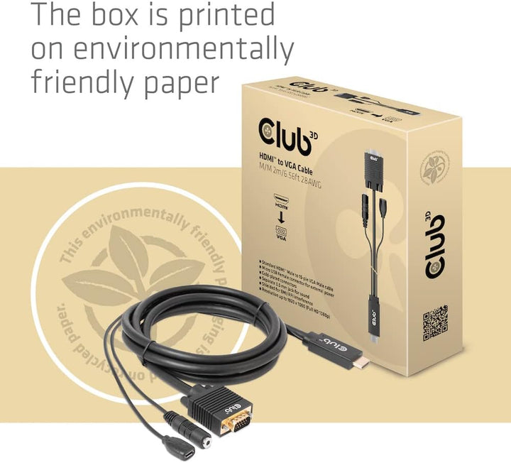 Club3D CAC-1712 HDMI™ auf VGA Kabel St./St. 2m 28AWG, CAC-1712