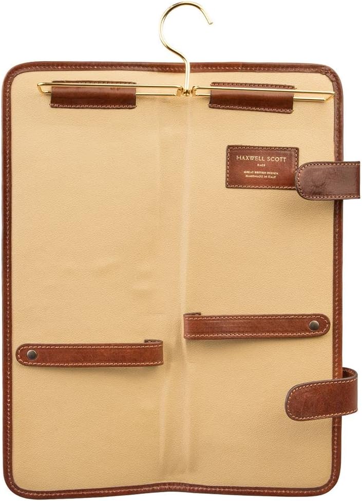 Maxwell Scott Handgefertigtes Herren Leder Krawattenetui Tivoli in Cognac Braun, Cognac Braun
