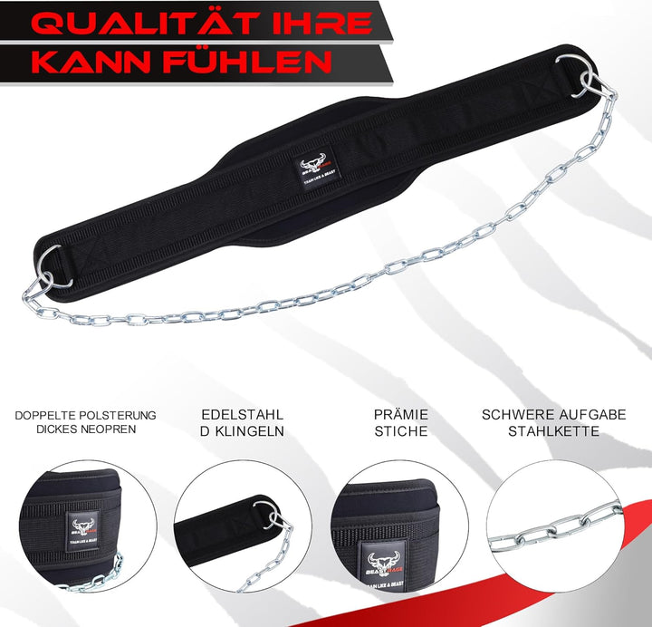 BEAST RAGE Gewichthebergürtel, Leder, strapazierfähig, Fitnessstudio, Bodybuilding, Workout, Trainin