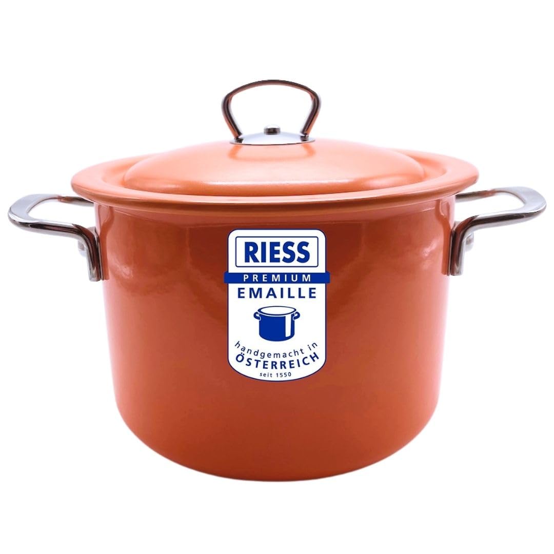 Riess, 2189-001, Fleischtopf mit Deckel 20cm, 4L, Emaille, CLASSIC Edition, Mango