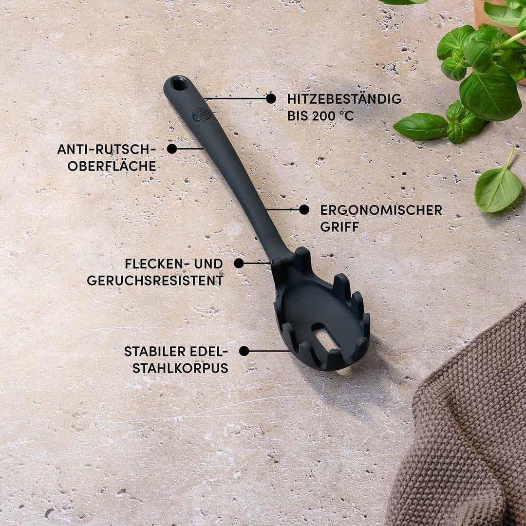 Hoffmann Küchenhelfer-Set, Anthrazit, Silikon-Edelstahlkern, Spülmaschinenfest, Hitzebeständig, Anti
