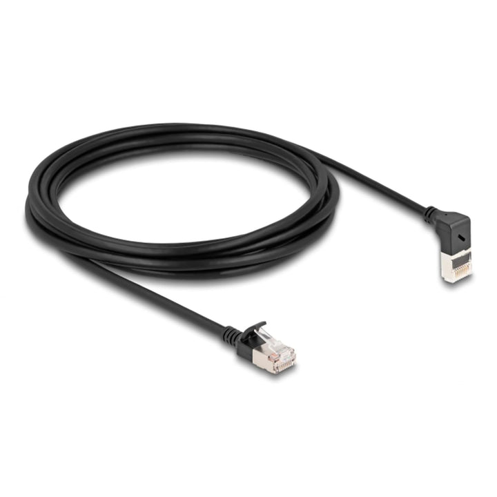 DeLOCK Kabel Patchkabel RJ-45 Cat.6a S/FTP, Slim 90° gewinkelt