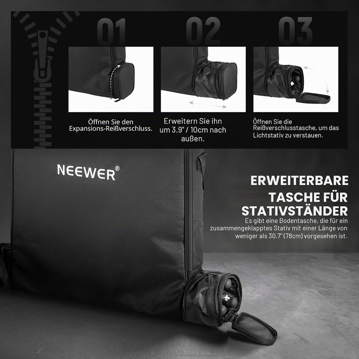 NEEWER 18" Ringlicht Tragetasche mit separater Aufbewahrungstasche, erweiterbar für 78cm gefaltetes