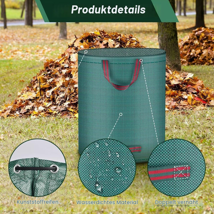 Flintronic Gartenabfallsack, Gartensäcke für Gartenabfälle 3X 300l, Grünschnittsäcke faltbar, Garten