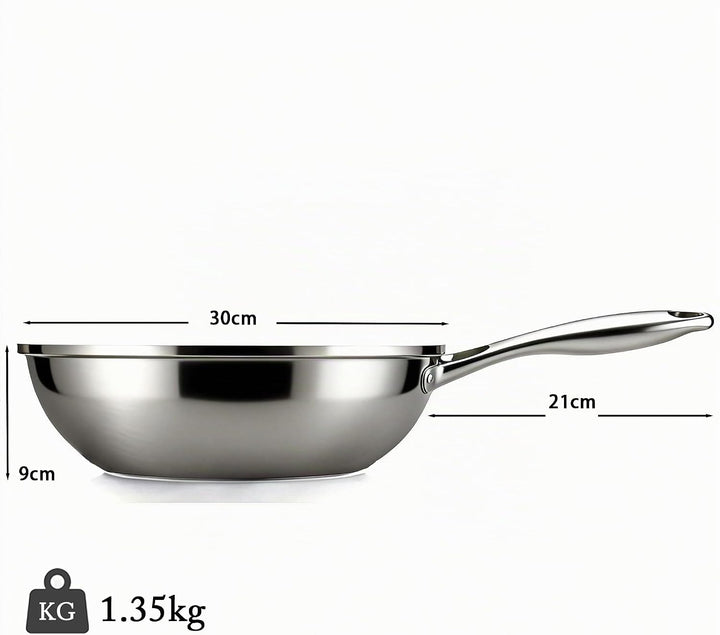 SSGP Titanium-Wokpfanne, 28-30 cm – Dreilagiger Induktionswok zum Scharfanbraten &amp; Stir Fry – Antiha