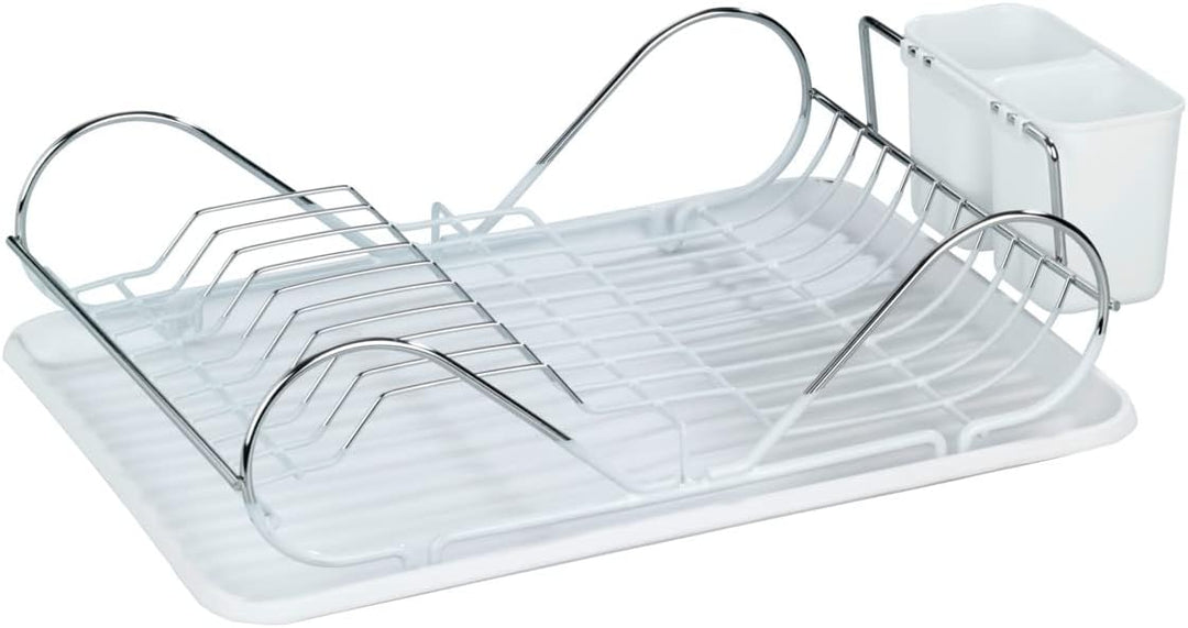 WENKO Geschirrabtropfer Clean, verchromtes Metall, 47 x 12.5 x 32 cm, Silber glänzend
