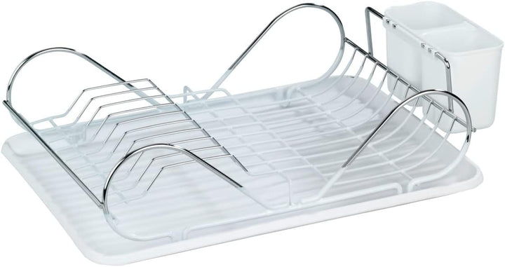 WENKO Geschirrabtropfer Clean, verchromtes Metall, 47 x 12.5 x 32 cm, Silber glänzend