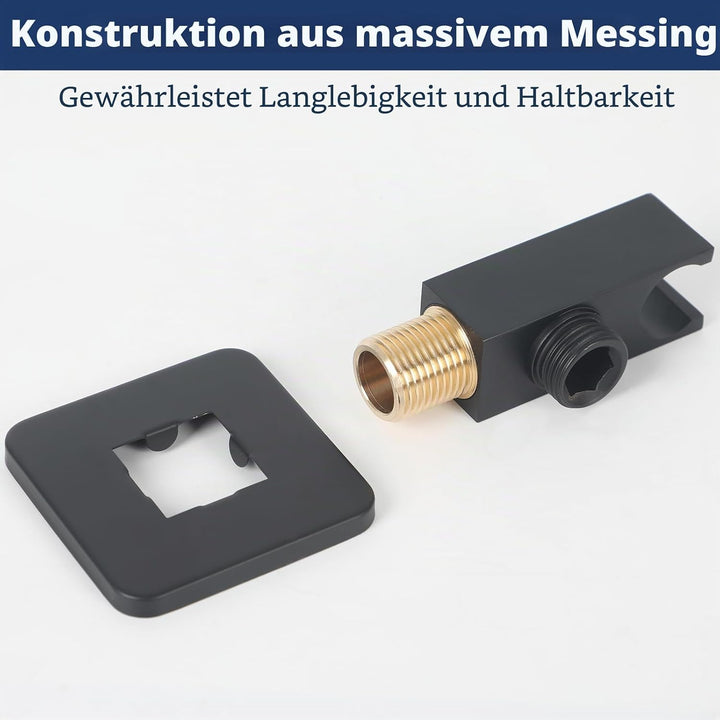 Wandanschlussbogen mit Brausehalter, Handbrausehalter mit 1/2" Wandanschlussbogen, Chrom Schlauchans