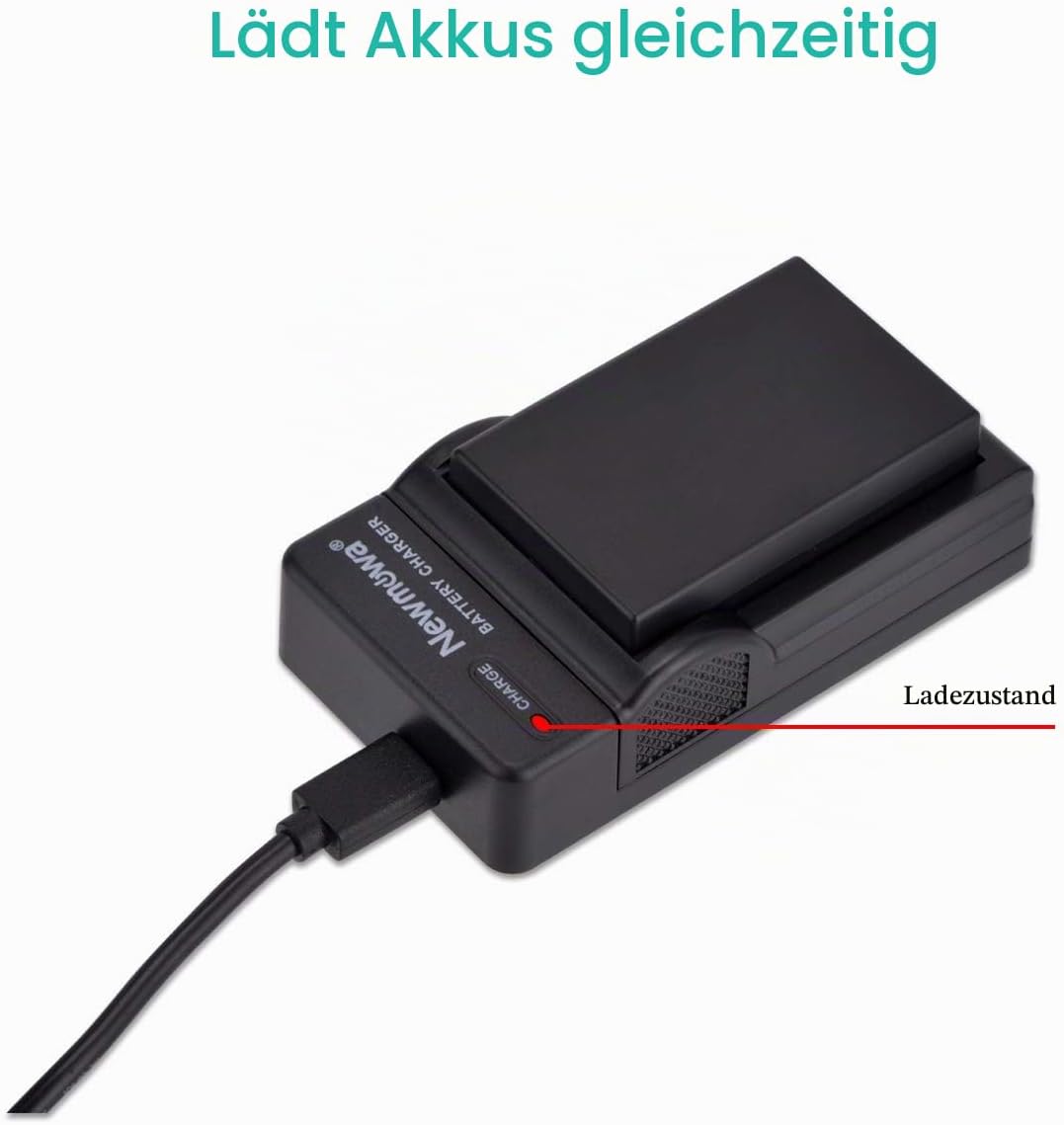 Newmowa® EN-EL9 EN-EL9A Ersatz Akku (2er Pack) und tragbar Micro-USB-Ladegerät-Set für Nikon D3000,