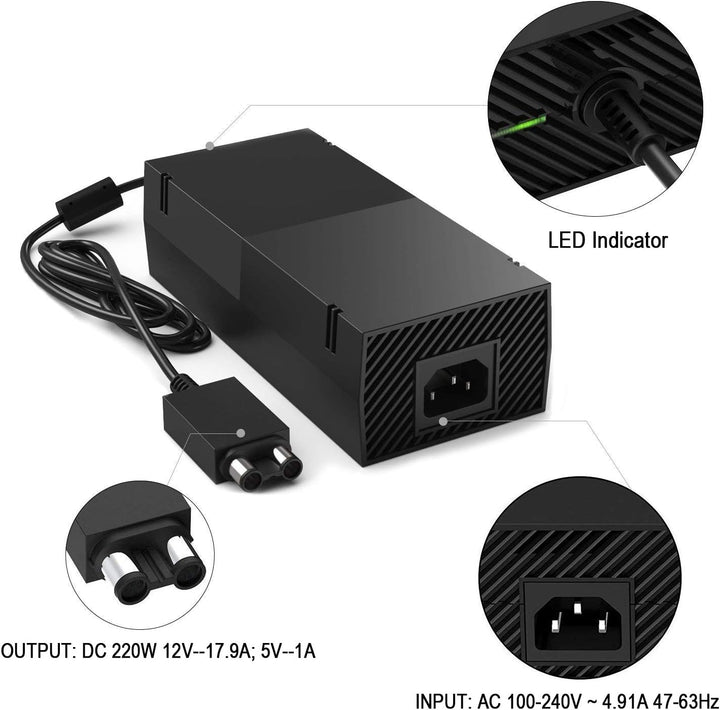 Xbox One Netzteil Brick, Xbox Power Supply Brick AC Ladegerät für Xbox One Konsole Ersatz Kit Netzte