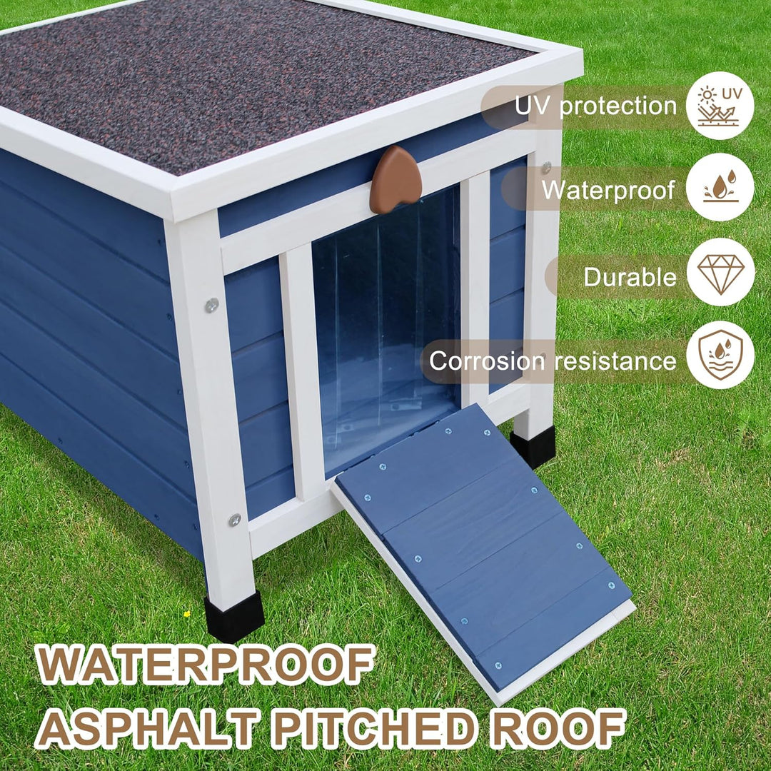 HiCaptain Katzenhaus Outdoor Katzenhaus für Draussen - Katzenhaus aus Holz Outdoor - Perfekt für Wel