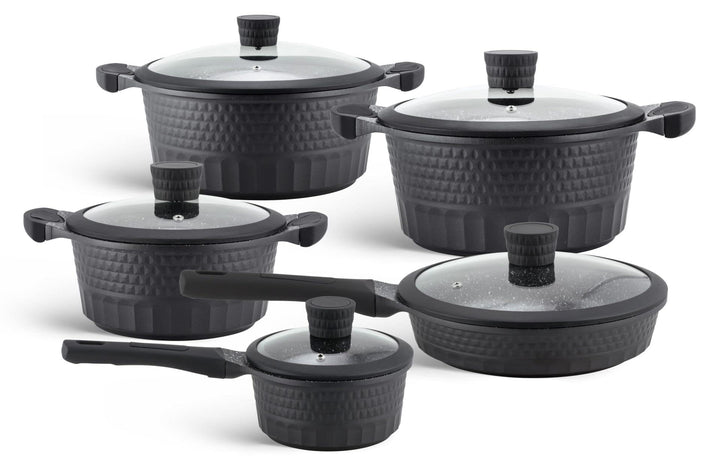 Edenberg 10 TLG Topfset Induktion, 5-teilig, Schwarz, Kochgeschirr-Set, Induktions-Töpfe, Kochtöpfe,
