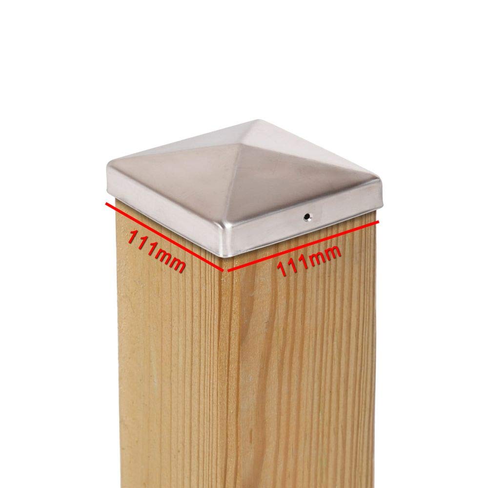 15 x PFOSTENKAPPE PYRAMIDE 111 x 111 MM EDELSTAHL 15 111 x 111 mm, 15 111 x 111 mm