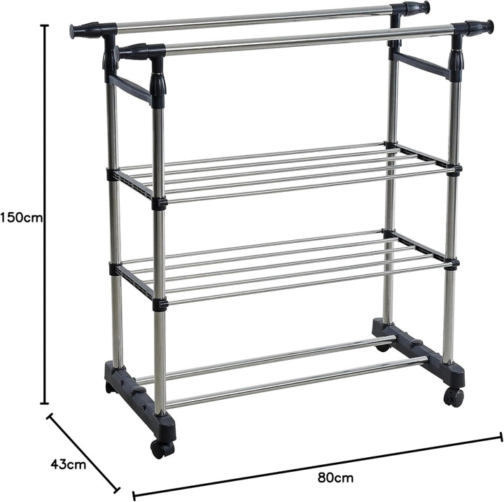 ESTEXO Garderobenständer Kleiderständer Kleiderstange Wäscheständer Rollenständer Rollgarderobe Meta