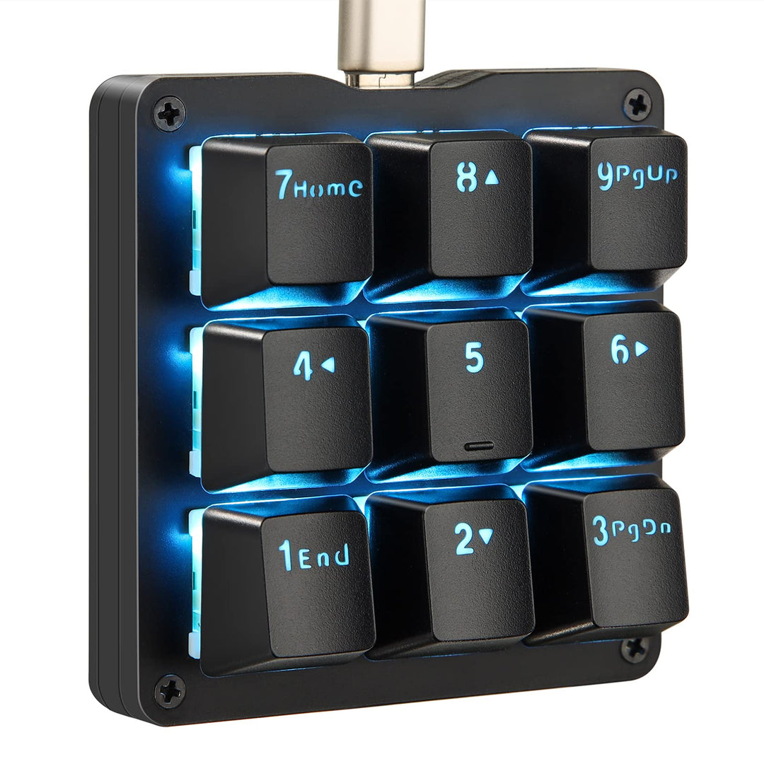 Koolertron Einhändige mechanische Makro-Tastatur,LED-Hintergrundbeleuchtung tragbare Mini-Einhand-me