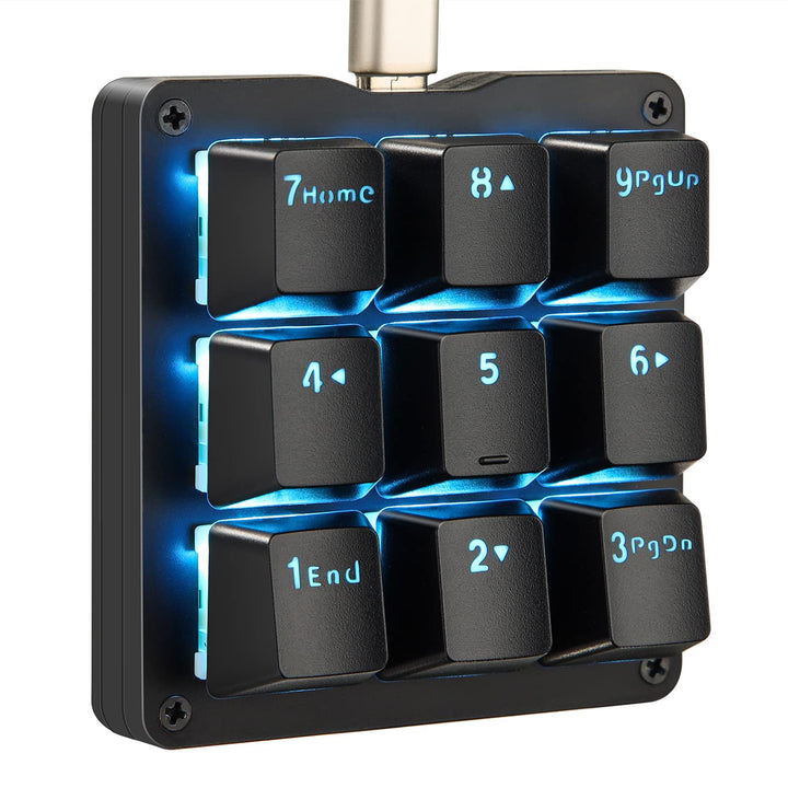 Koolertron Einhändige mechanische Makro-Tastatur,LED-Hintergrundbeleuchtung tragbare Mini-Einhand-me