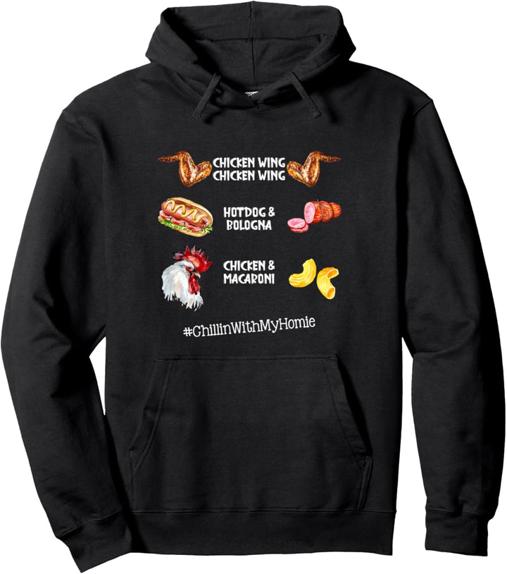 Chicken Wing Chicken Wing Hot Dog And Bologna Pullover Hoodie