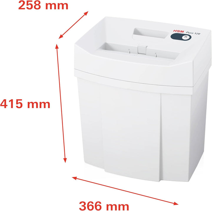 Aktenvernichter HSM Pure 120, Sicherheitsstufe 4, 6 Blatt (Partikelschnitt), 6 Blatt P4 Partikelschn