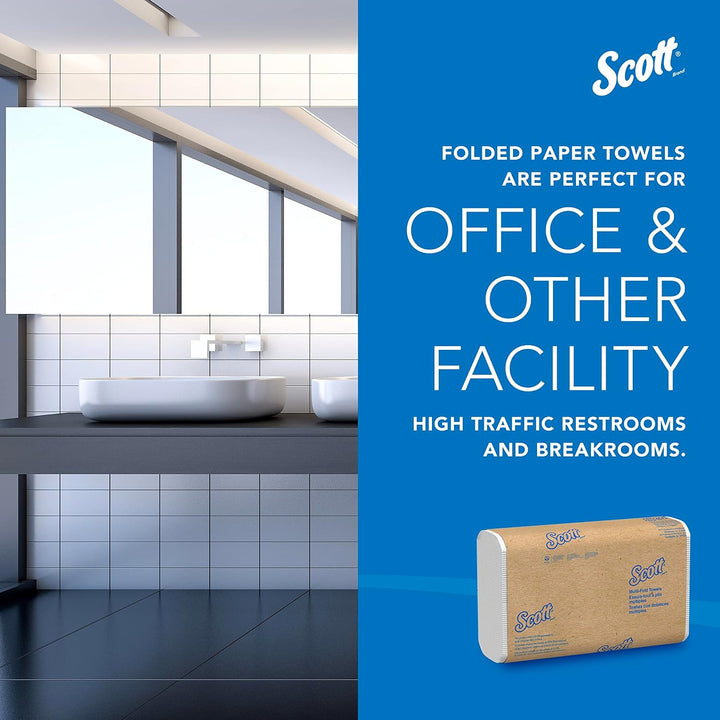 Scott Multifold Handtücher 3749 – gefaltete Papierhandtücher – 16 Packungen x 250 weisse Papierhandt