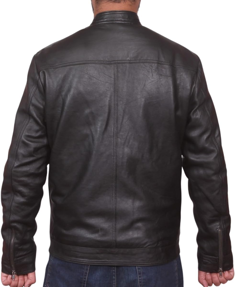 West clever Herren-Lederjacke, 100% echtes weiches Schafsleder, Herrenjacken, Jungen-Winterjacke, He