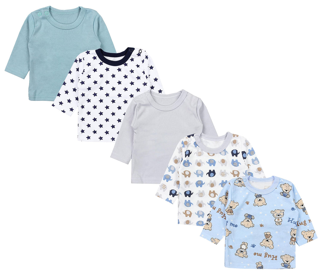 TupTam Baby Jungen Langarmshirt 5er Set 80 Mehrfarbig 10, 80 Mehrfarbig 10