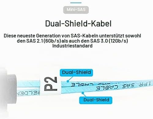 NFHK Internal Mini SAS SFF-8643 Host to 4 SAS 29Pin SFF-8482 Target Disk 6Gbps Data Server Raid Cabl