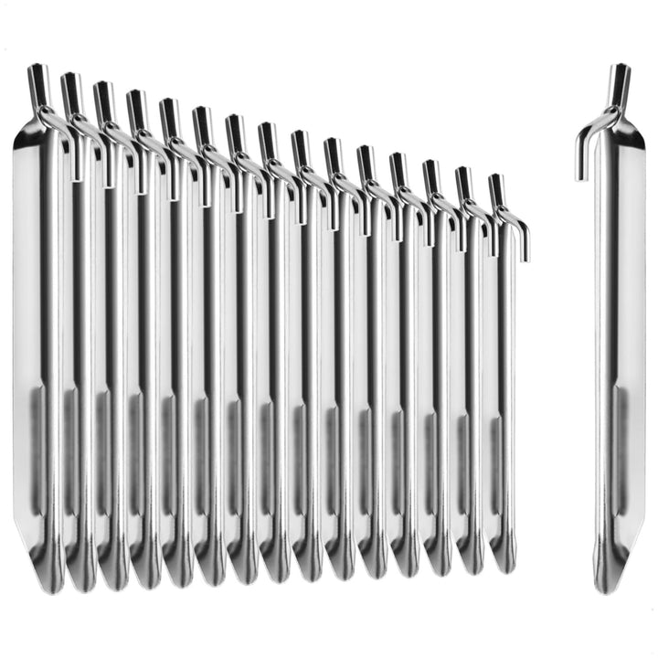 com-four® 16x Zelt-Heringe aus Stahl - robuste Erdnägel in V-Form für Camping und Outdoor - ideal fü