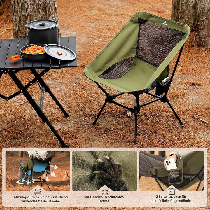 Sportneer Campingstuhl Faltbar Camping Stuhl Tragbarer Campingstühle 150Kg Faltstuhl Ultraleichter P
